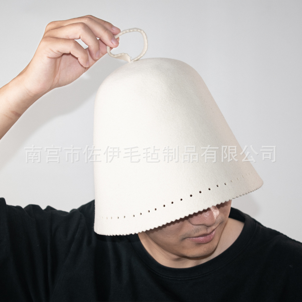 Picture of High-end cross-border felt sauna cap hot spring bath felt sauna cap integrated pressure European wool sauna cap