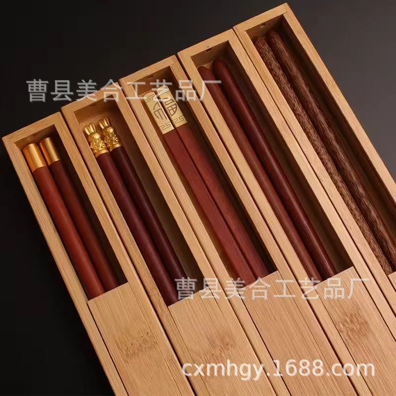 Picture of Bamboo Chopstick Storage Box with Lid Rectangular Single and Double Chopstick Box Multi-Purpose Wooden Brush Storage Box Wholesale