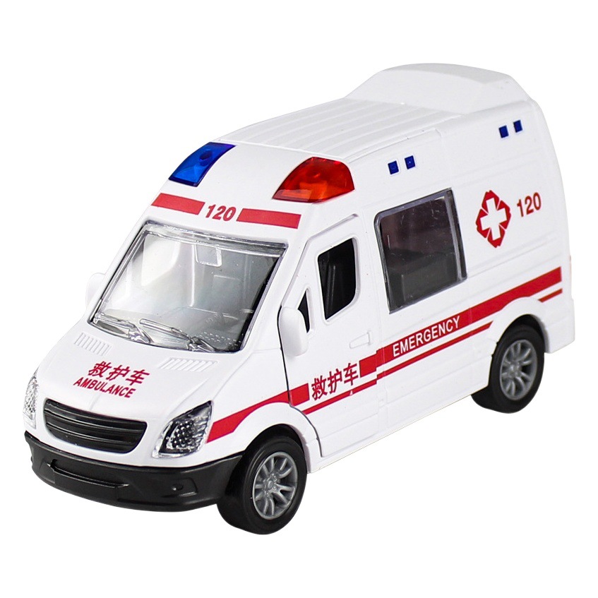 Cross-border children's educational project fire truck baby ambulance toy model suit boxed stall toys wholesale