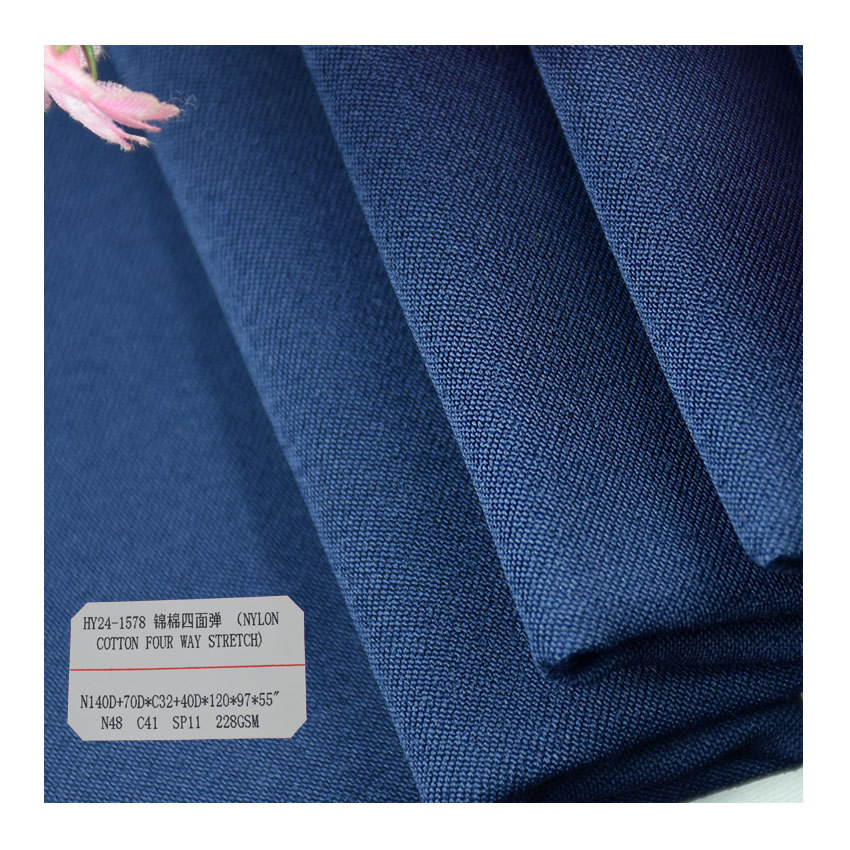 Woven Fabric Nylon Cotton Four-Way Stretch N140 Stretch Woven Plain Pants Fabric