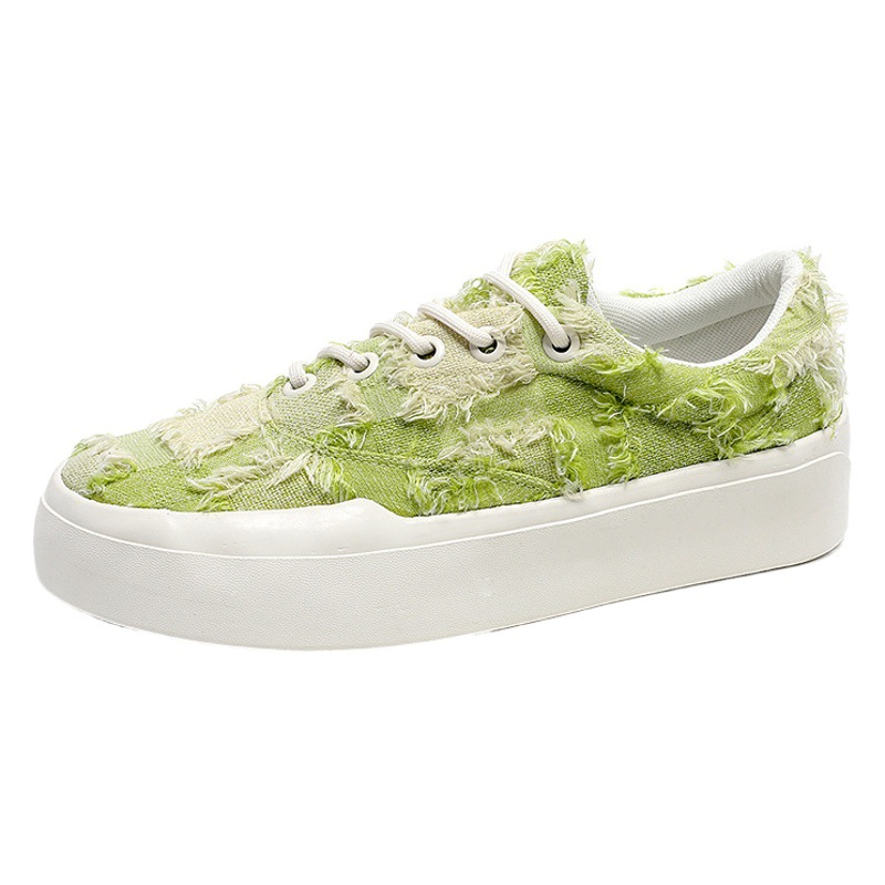 Fruit with the 2024 new style small fragrant style handmade rough edge small floral classic canvas shoes lovers skateboard shoes X137