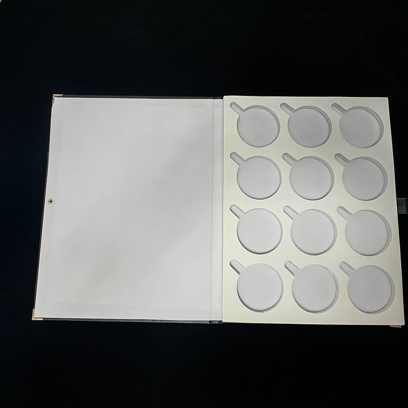 Picture of Spot wholesale black PU leather Optical sunglasses lens storage box 12 24 display box white EV