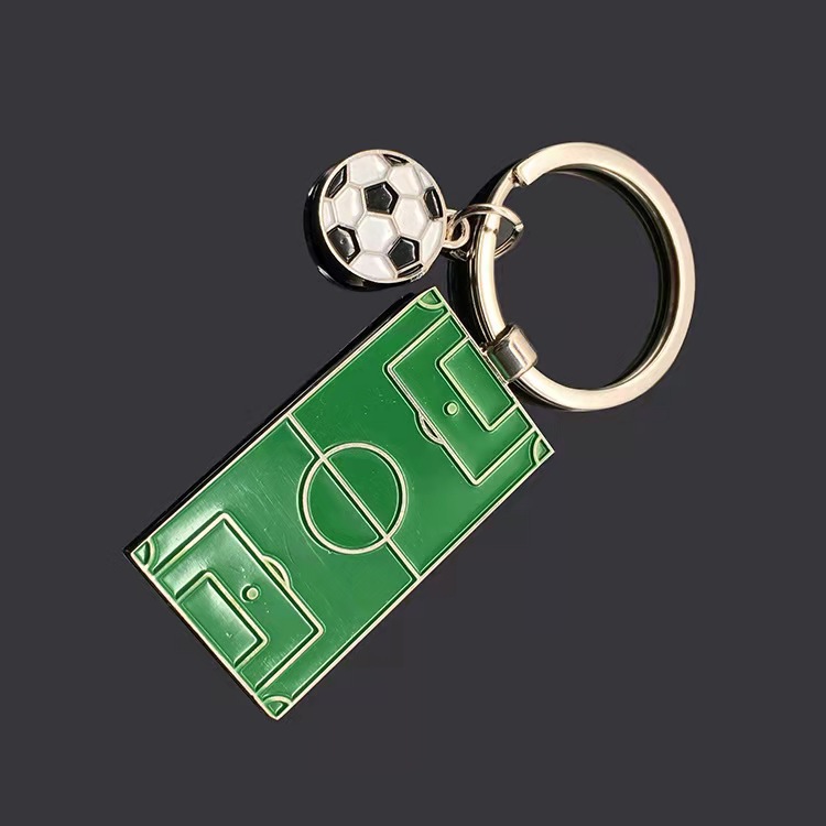 Creative football field keychain football player pendant World Cup fans commemorative gift laser logo