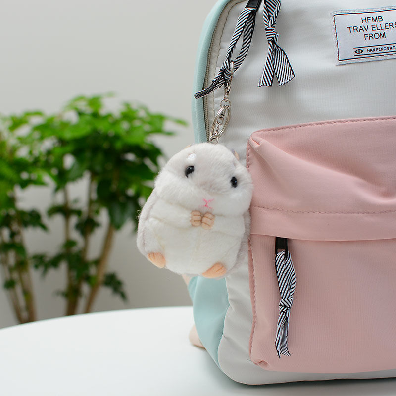 Picture of Plush Chubby Hamster Doll Keychain Pendant Girls South Korea Creative Cute Doll School Bag Hanging Ornaments