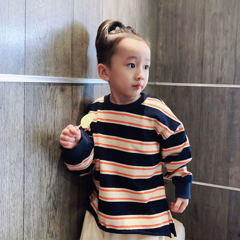 Picture of Boys' spring striped sweater 2023 new western style children's clothing boys' spring loose top fashionable sweater