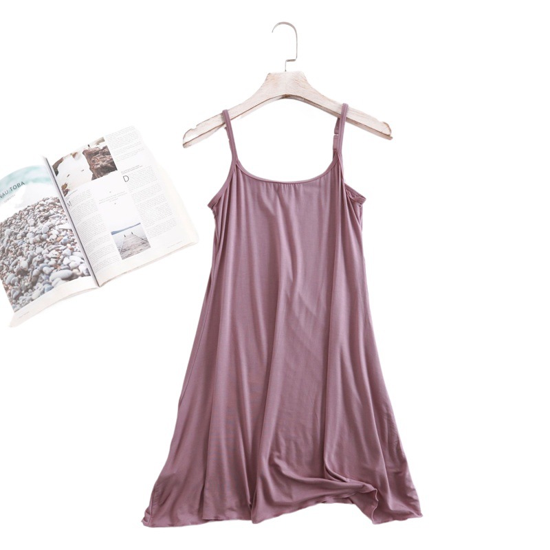 New Summer Modal Sexy Long Large Size Women's Base Skirt Pajamas Home Clothes Ruffled Sling Nightgown