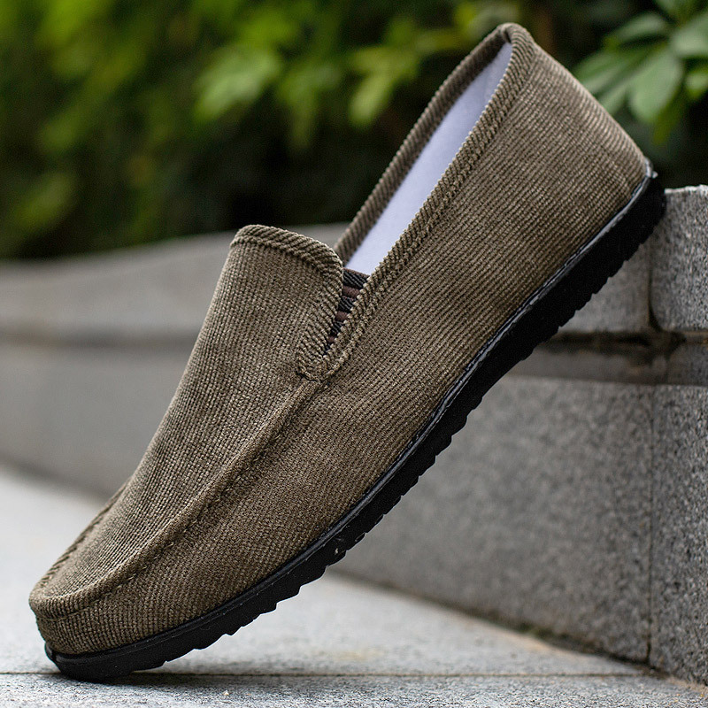 Spring and Summer Cloth Shoes for Men, Soft-Soled Breathable Men's Casual Shoes, Lightweight Polyurethane Sole Slip-On Loafers