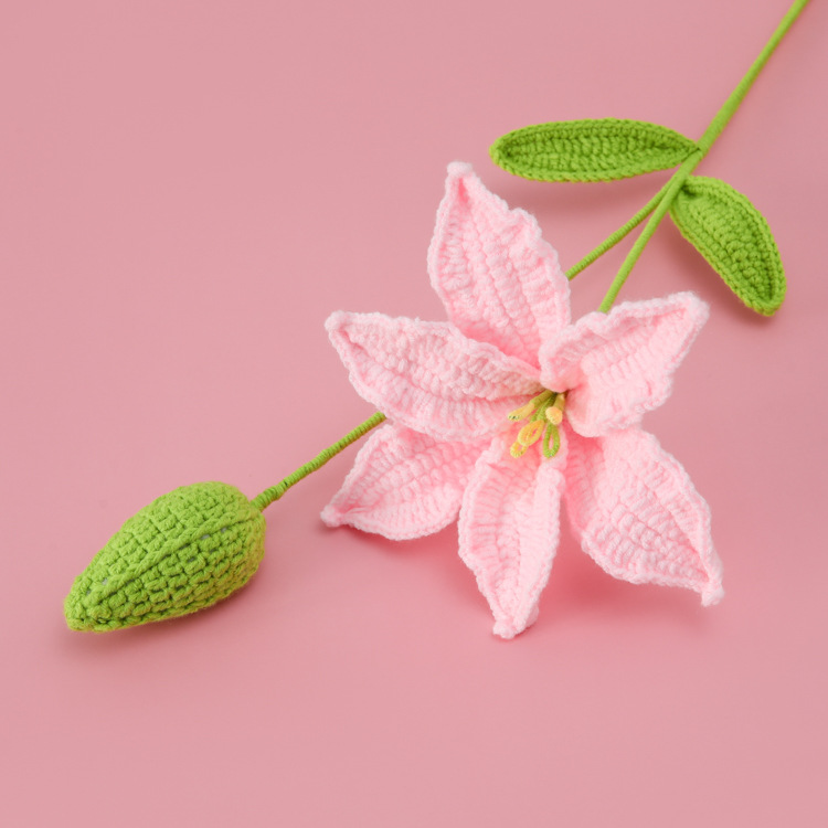 Picture of Centennial Haohe Handmade Crochet Flower Bud Large Lily Flower Branch Home Decoration Simulation Flower Decoration Immortal Lily Flower