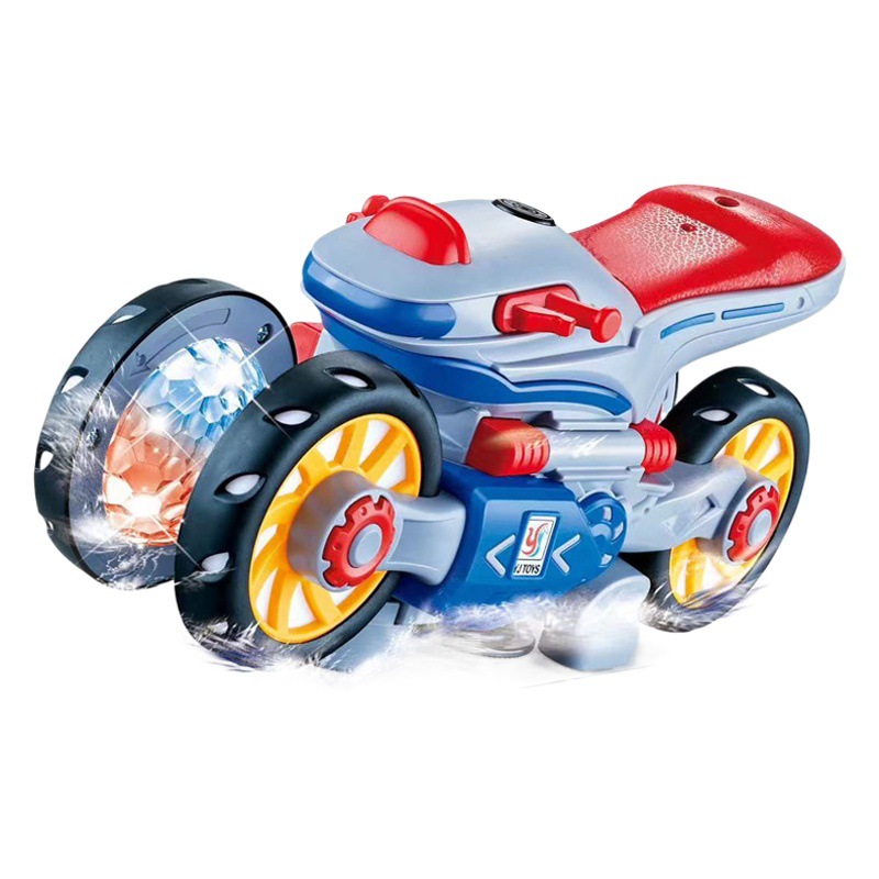 Picture of Shake the same electric universal cool rotating motorcycle deformation car light music kindergarten children's toys batch