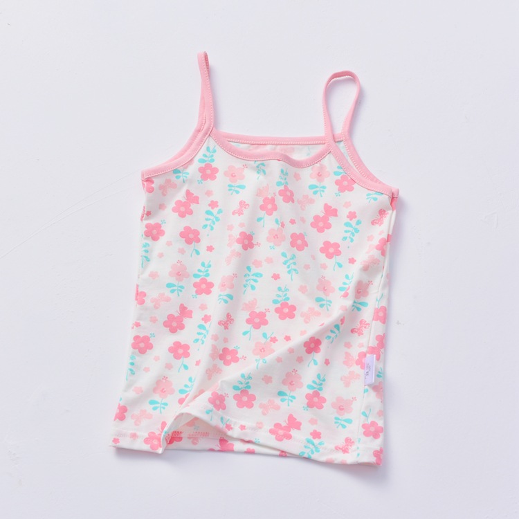 Picture of Y Autumn/Winter New Pure Cotton Girls' Camisole Cartoon Undershirt for Baby Girls, Mid-To-Large Children's Belly-Protecting Underwear Homewear