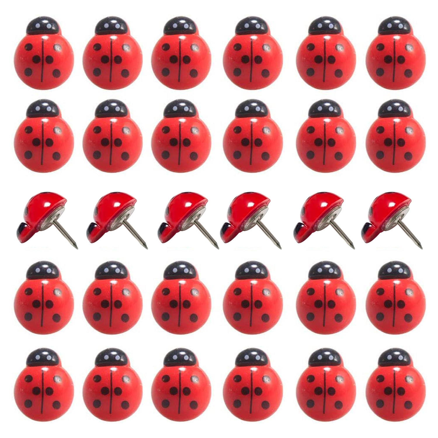 30PCs cute seven-star ladybug wall decoration H-shaped nail cartoon cute metal wooden pushpin