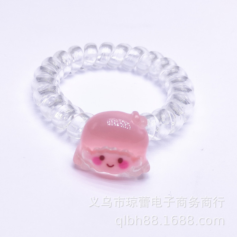 Picture of Candy Color Bold Bracelet Telephone Line Hair Ring Extra Large Rubber Band South Korea Headwear Hair Accessories Headband Spring Ring
