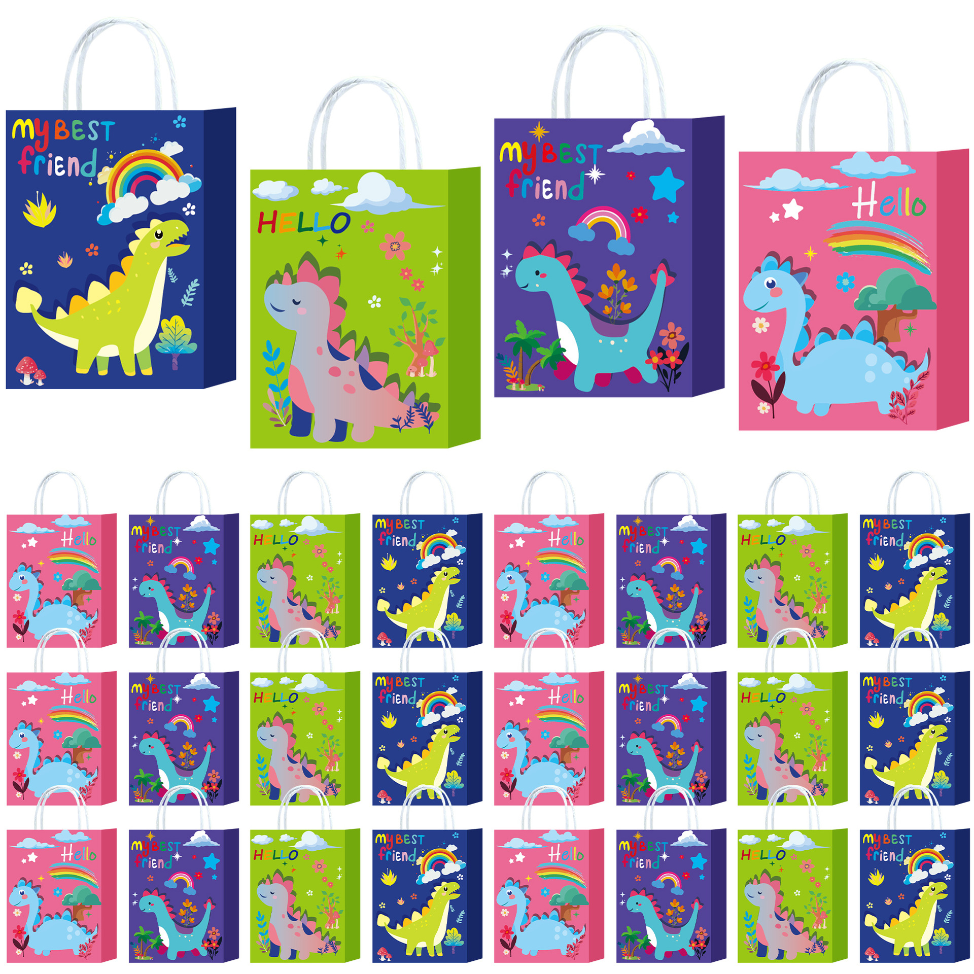 Amazon New Dinosaur Portable Gift Paper Bag Birthday Party Shopping Gift Paper Bag Jewelry Tote Bag suit