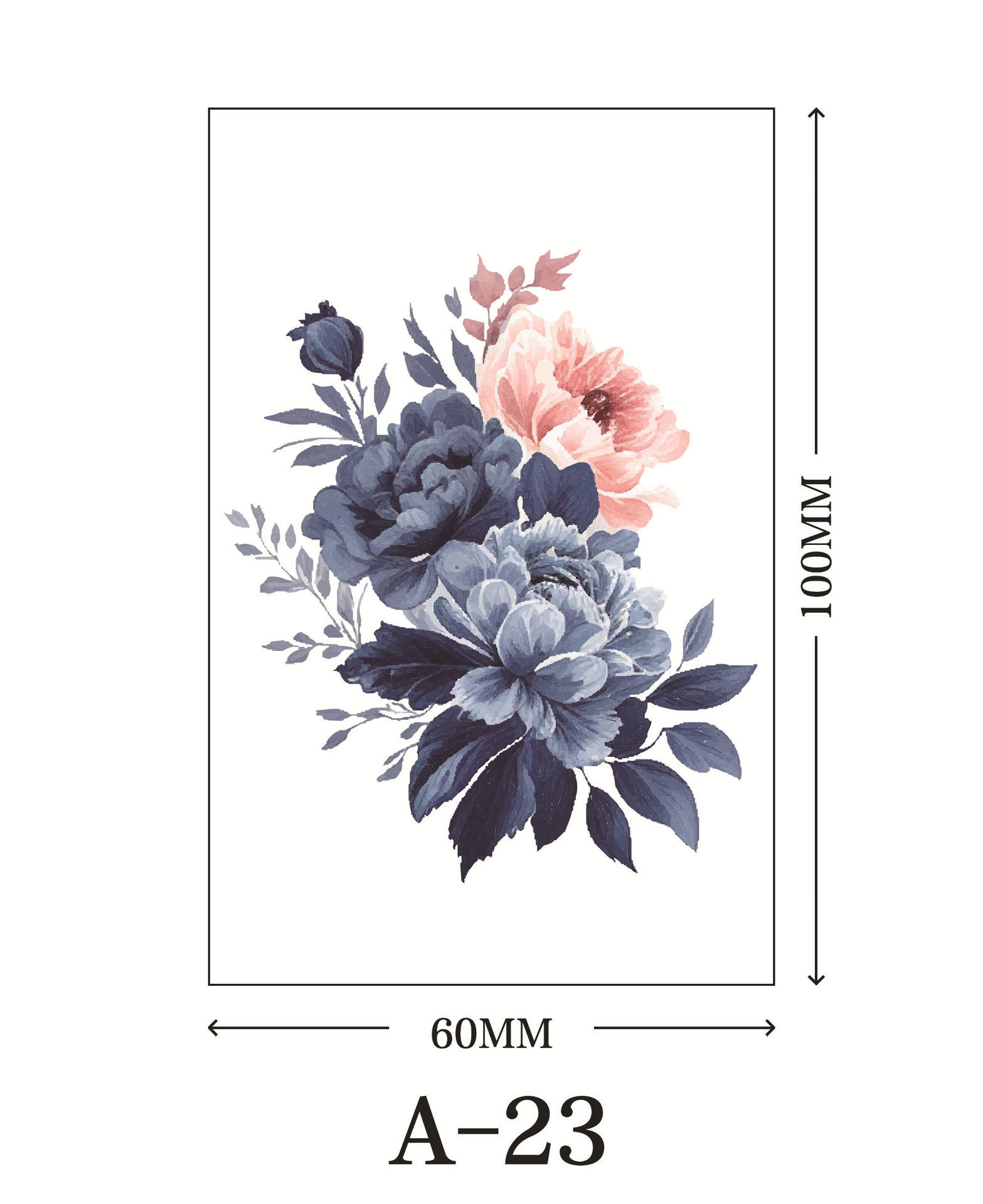 Picture of New cross-border rose flower tattoo stickers small fresh net red color tattoo stickers factory wholesale waterproof and durable