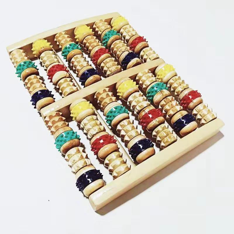 Picture of Supply wooden massager roller foot massager wooden L color six rows