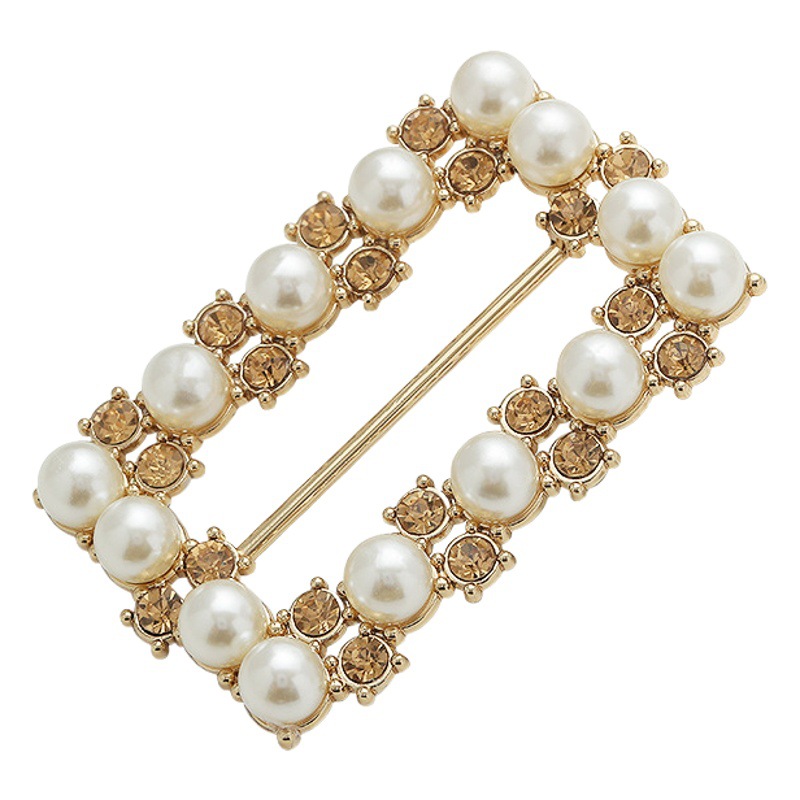Small fragrant wind button pearl diamond buckle waist buckle decorative buckle adjustment buckle corner accessories alloy wholesale
