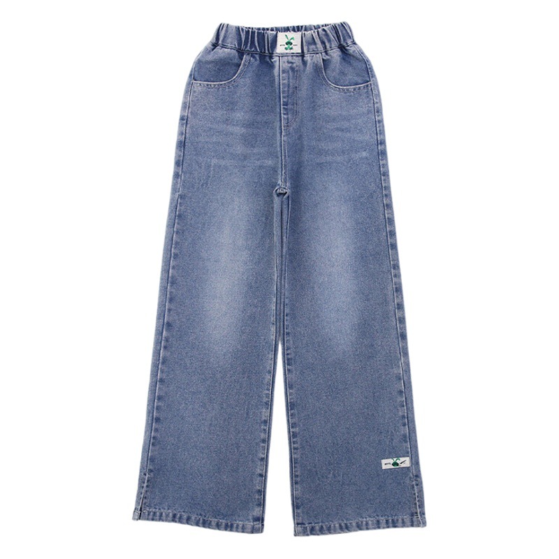 Girls' Pants Spring and Autumn 2025 New Stylish Fashionable Loose Casual Wide Leg Pants Straight Leg Jeans Trendy