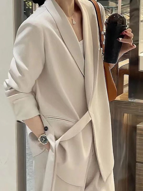 Picture of Pink Suit suit Women's 2024 Spring New Design Sense Niche Elegance Suit Wide Leg Pants Two-Piece Set