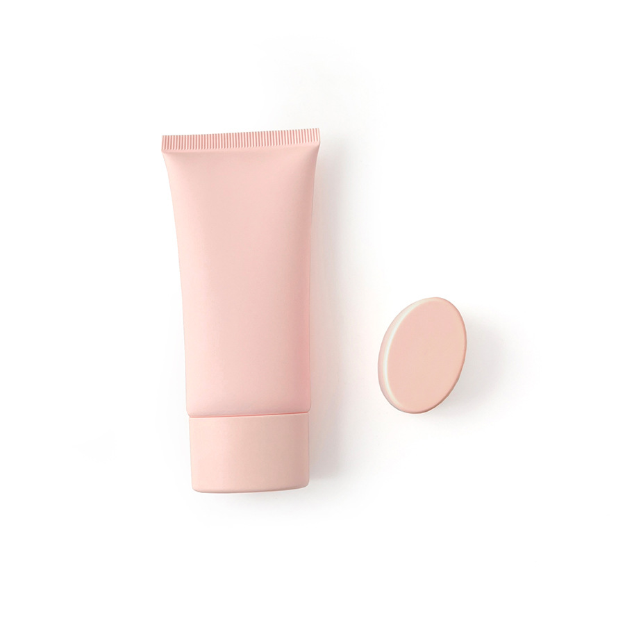 [Spot] 50g Pink Frosted Matte Flat Tube Cosmetic Hose Split Empty Bottle Plastic Screw Cap Squeeze Bottle