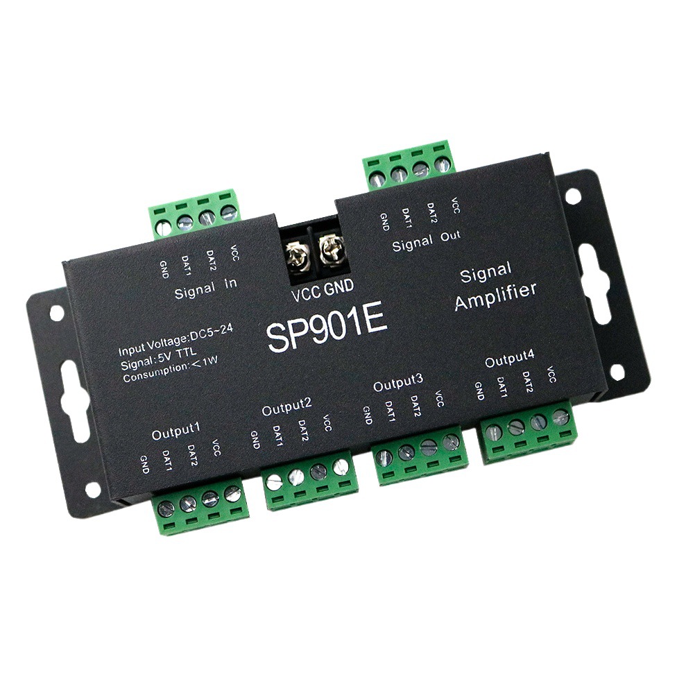 LED magic color amplifier 2811 magic color light bar signal amplifier 5-way SPI signal amplifier SP901E