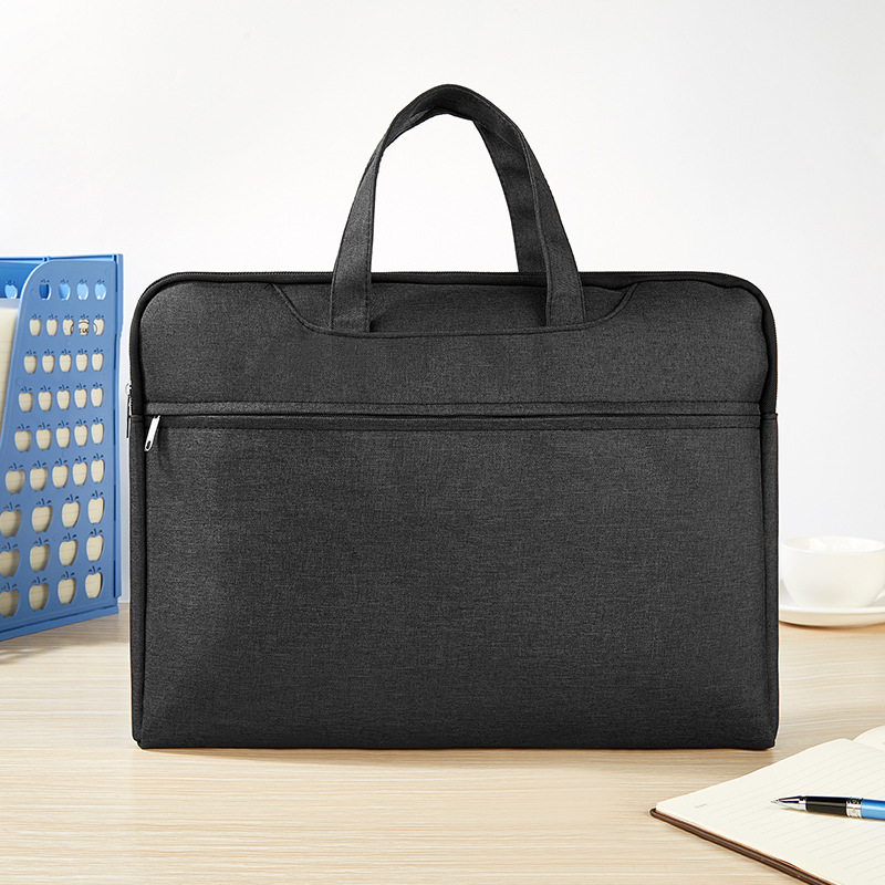 Picture of Briefcase Canvas File Bag Zipper Bag File Bag Waterproof Handbag Oxford Cloth Storage Business Office