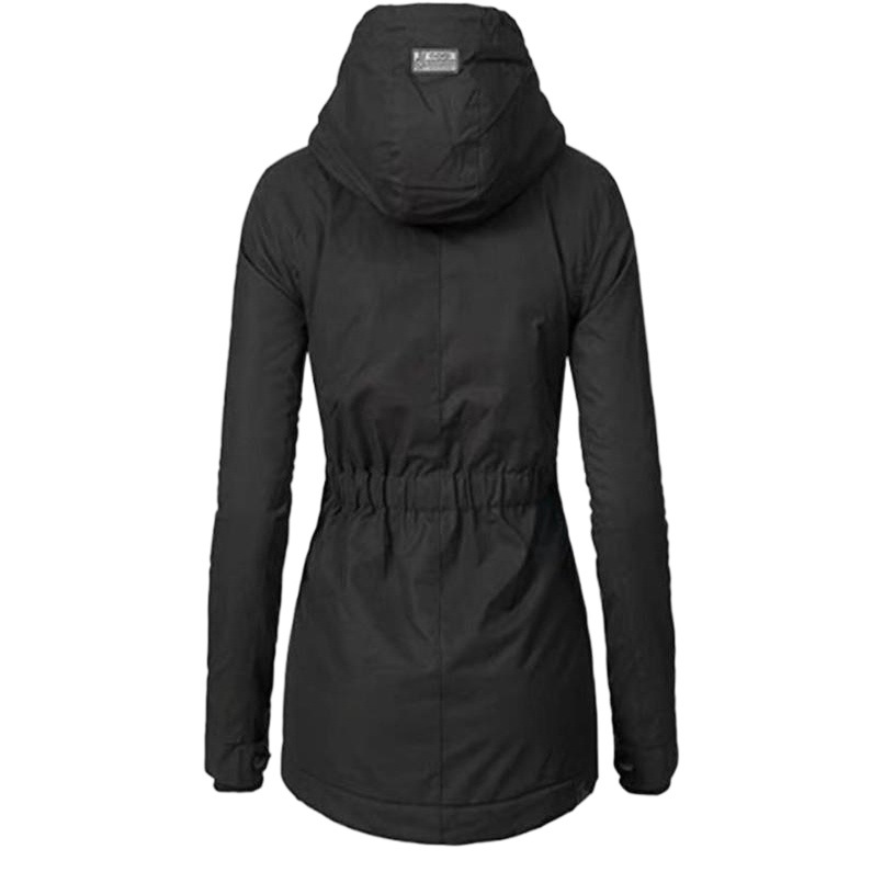 Cross-border explosions 2023 autumn and winter black classic fleece-lined thickened cotton-padded jacket women's hooded cotton-padded jacket source factory outlets