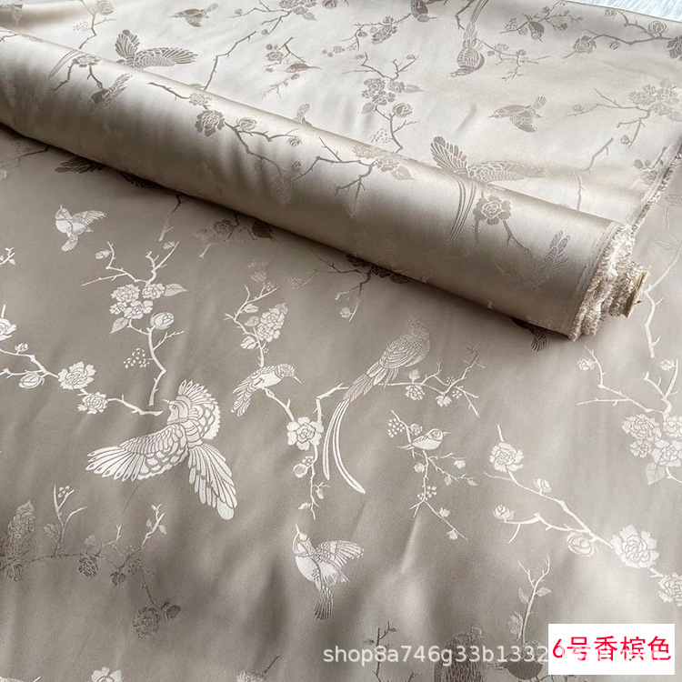 Picture of 30mm Jacquard Mulberry Heavy Satin Silk Fabric Jacquard Silk Chinese Clothing Cheongsam Han Dynasty Mulberry Fabric