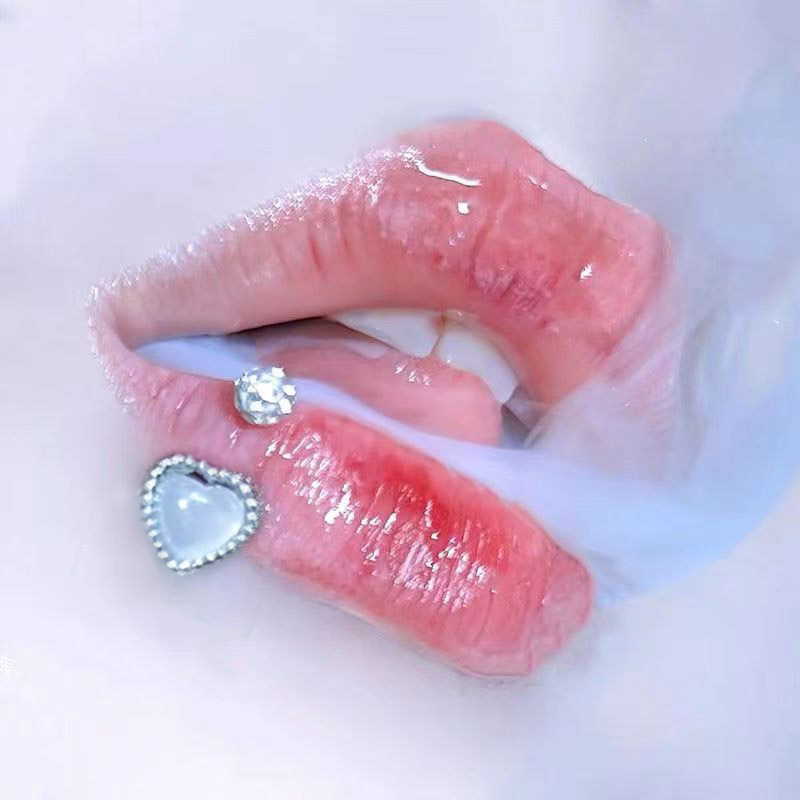 Picture of Cross-Border Flashing Love Mud Ball Lip Ring Wholesale Oil Dripping Fine Glitter Niche Sweet Hot Girl Lip Nail Piercing Jewelry
