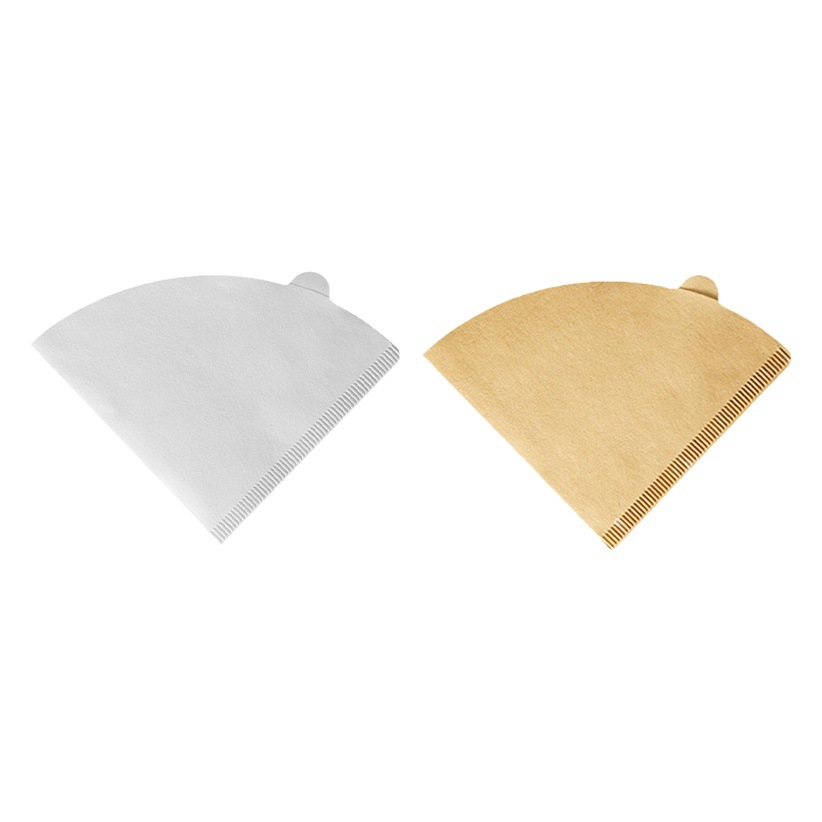 Japanese Virgin Pulp Coffee Filter Paper Fan-Shaped Cone Drip Coffee Pot V601-4 Person Unbleached