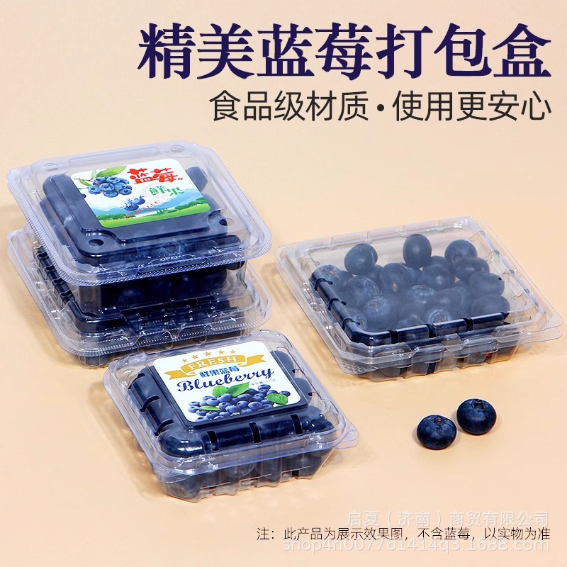 Cranberry 125g thick breathable raspberry transparent box supermarket crisper disposable blueberry packaging box