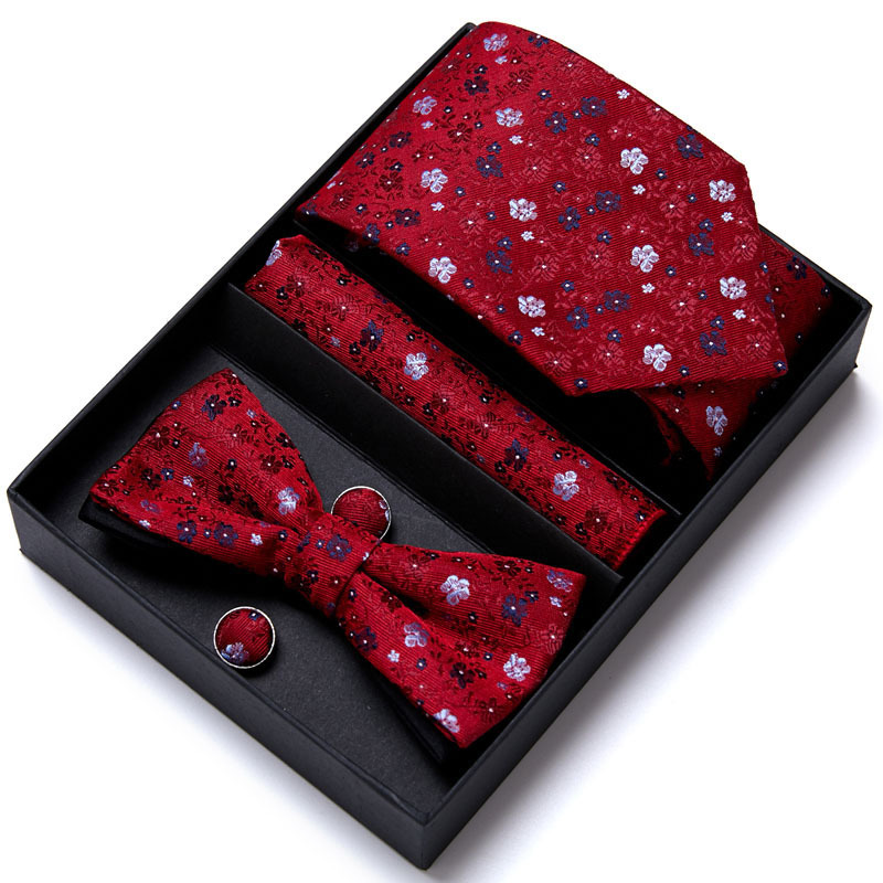 Picture of Men's tie bow tie set gift box 6 sets group tie business formal wedding tie manufacturers wholesale