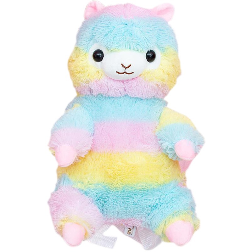 Picture of Cross-border hot-selling mythical beast rainbow alpaca plush toy backpack