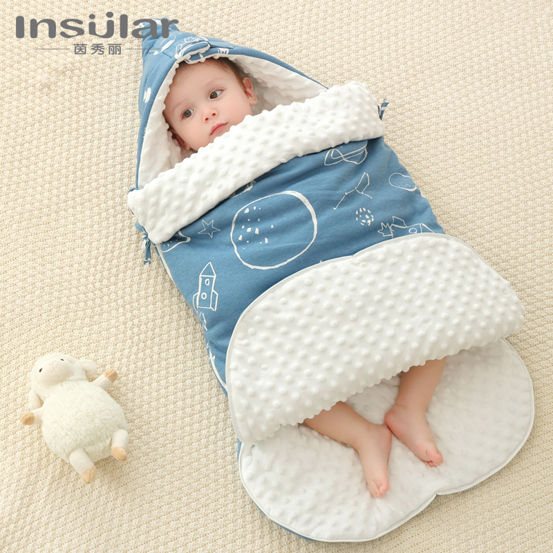 Picture of Yinxiuli Autumn and Winter Thickened Baby Pure Cotton Anti-Scare Sleeping Bag Baby Anti-kick Quilt Baby Bean Blanket Sleeping Bag Large Size