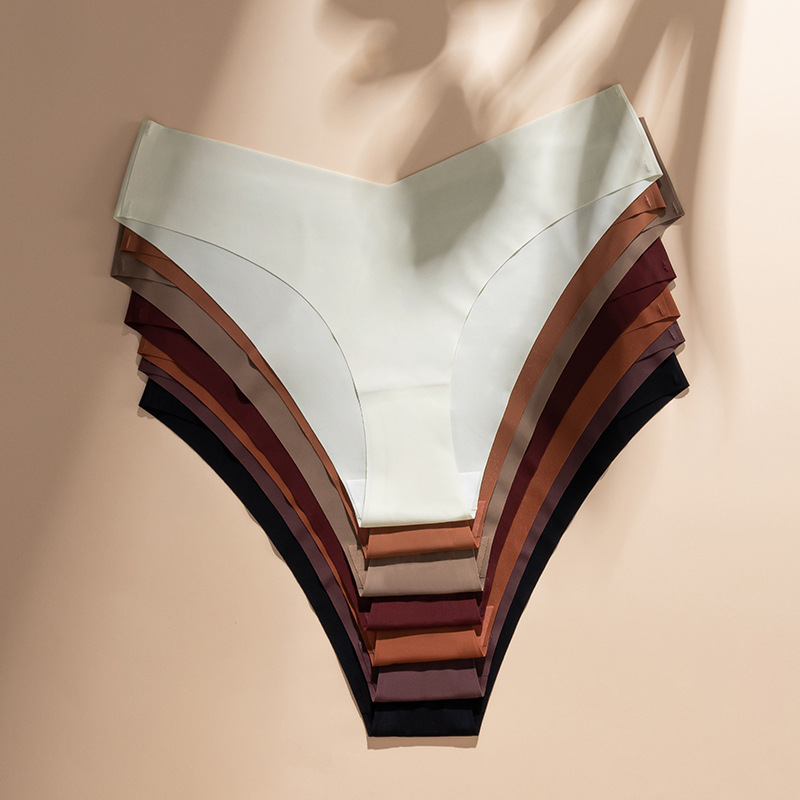 Picture of New European and American seamless ice silk underwear women's low waist plus size briefs breathable quick-drying yoga sports underwear women