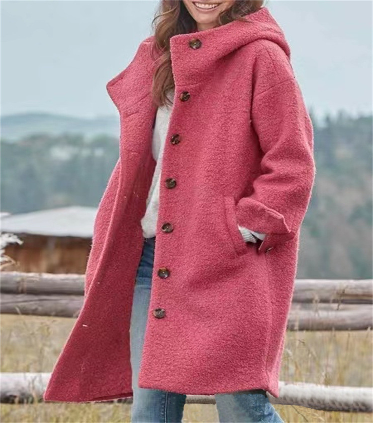 Picture of 2023 Amazon AliExpress women's trench coat American woolen coat autumn and winter New in stock cross-border wholesale Ebay