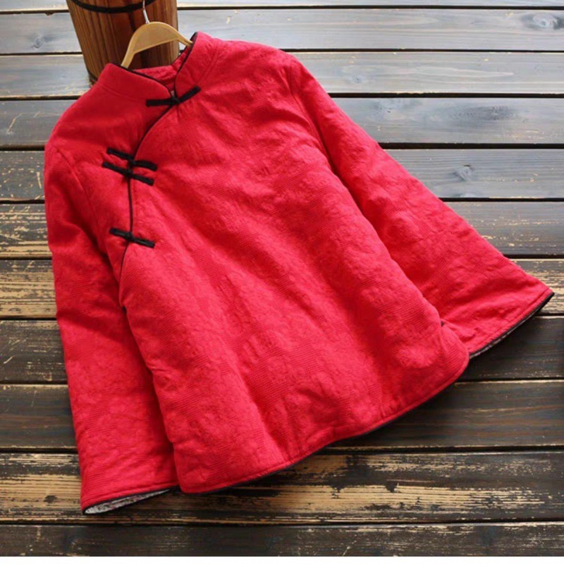 Picture of 2023 winter cheongsam small cotton-padded jacket Chinese style cotton-padded jacket retro stand collar Tang suit jacket short artistic tea jacket