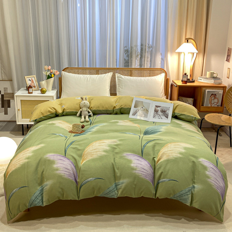 Picture of Cotton brushed duvet cover single piece modern simple single double dormitory thickened quilt cover pure cotton duvet cover single piece