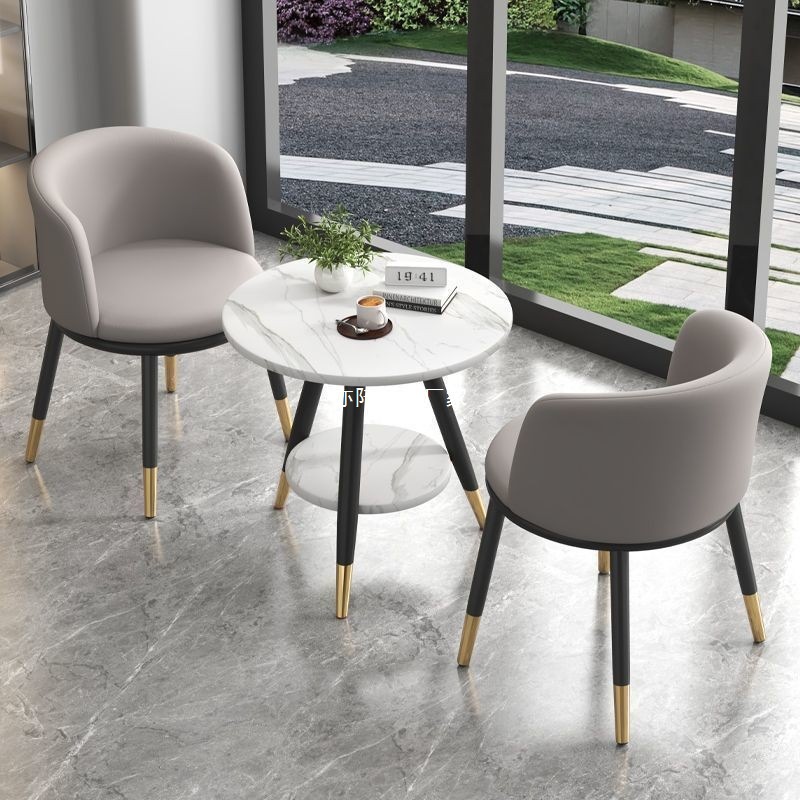 Light Luxury Balcony Table and Chair Three-Piece Set, Internet Celebrity Style, One Table and Two Chairs, Creative Leisure Table, Simple Style
