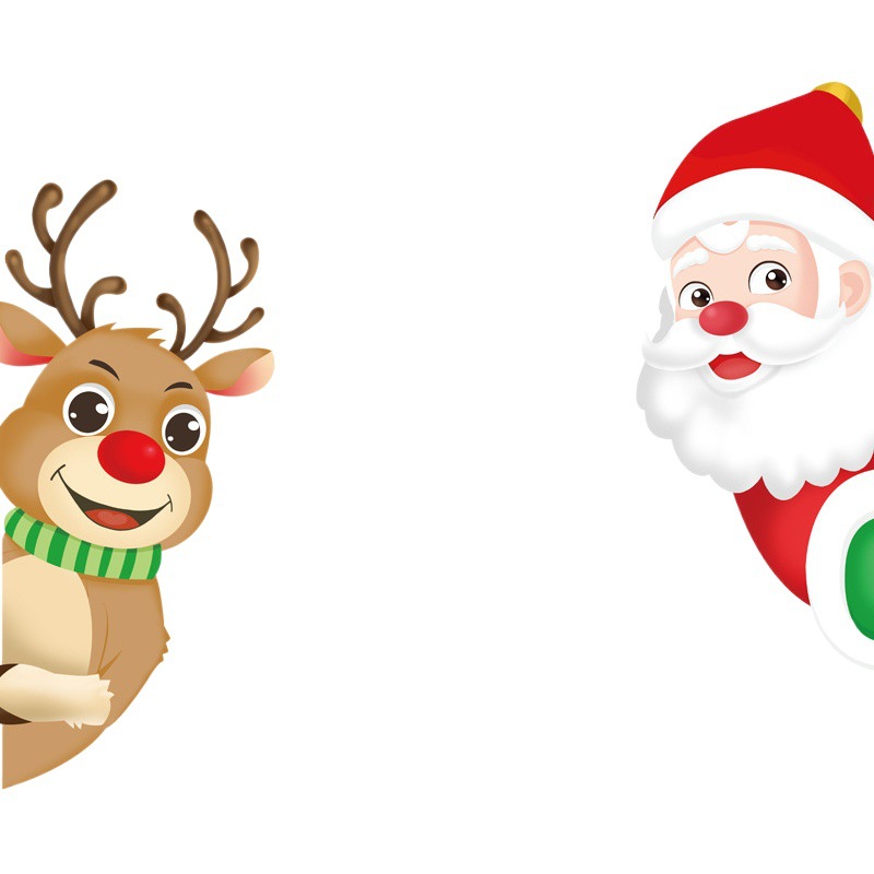 Christmas Cross-Border New Window Stickers Amazon Popular Santa Claus Elk Glass Window Decoration Electrostatic Stickers