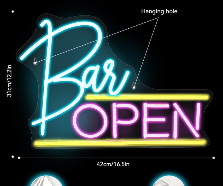 Picture of Amazon Temu Foreign Trade Bar Bar Beer Beer Cocktail Decorative Light Shape Neon Light Customization