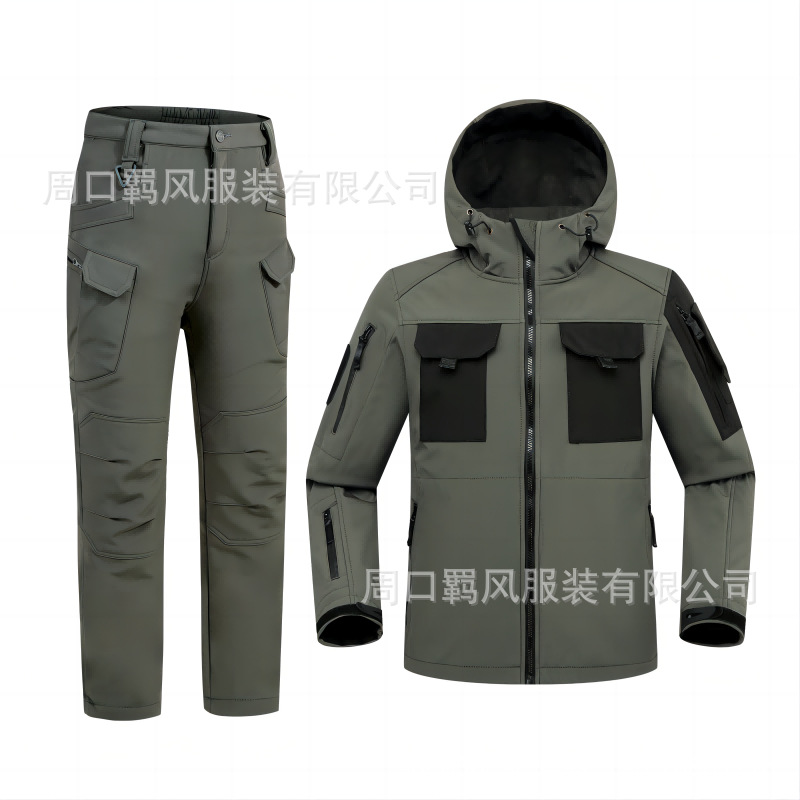 Picture of Beetle suit soft shell jacket men's outdoor commuter tactical fleece-lined thickened windproof warm jacket