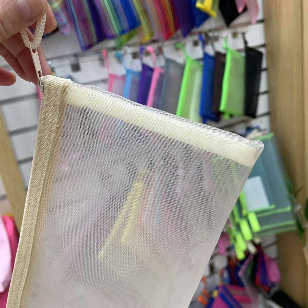 Picture of Mesh Toy Storage Transparent Zipper Bag Nylon Plus Upgrade Encryption Mesh Pencil Bag Student Examination Pencil Bag Makeup Wash