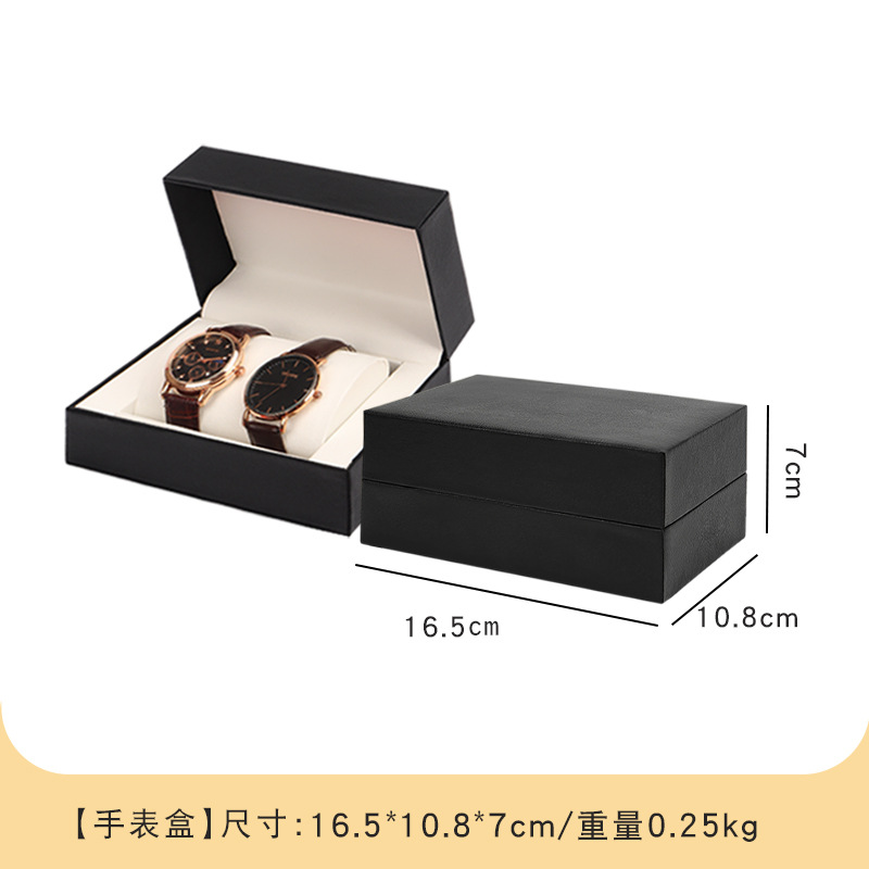 Picture of Large Flip PU Leather Watch Box High-end Watch Display Box Black Leather Watch Packaging Box Storage Watch Box