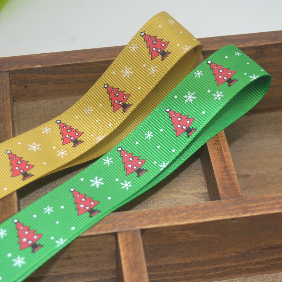 Picture of 22mm snowflake tree Christmas ribbon needs ribbon AS003 Yao Ming Christmas ribbon