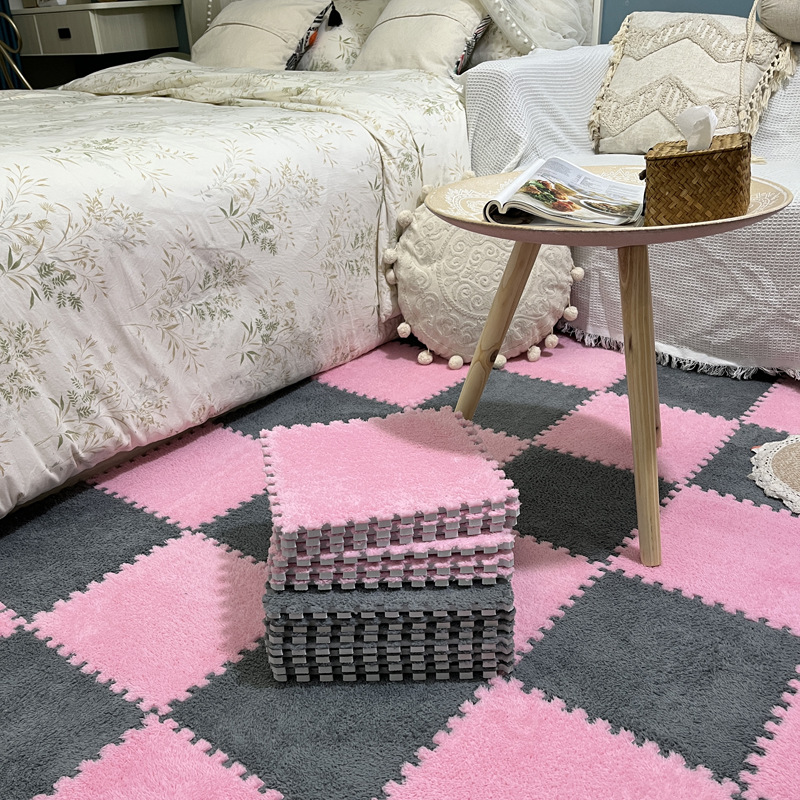 Picture of Plush room stitching carpet bedroom living room 2023 New ins style bedside blanket full floor mat cushion home