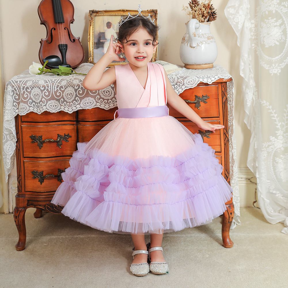 Picture of European and American New Spot Infant Girl Dress Skirt Multi-Layer Mesh Cake Tutu Skirt Baby One-Year-Old Princess Dress