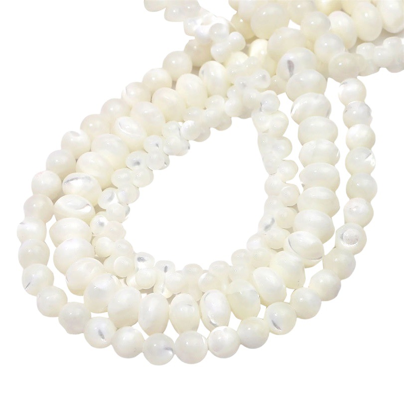 Picture of Natural shell beads white shaped beads straight hole beads loose beads handmade DIY bracelet pendant jewelry accessories wholesale