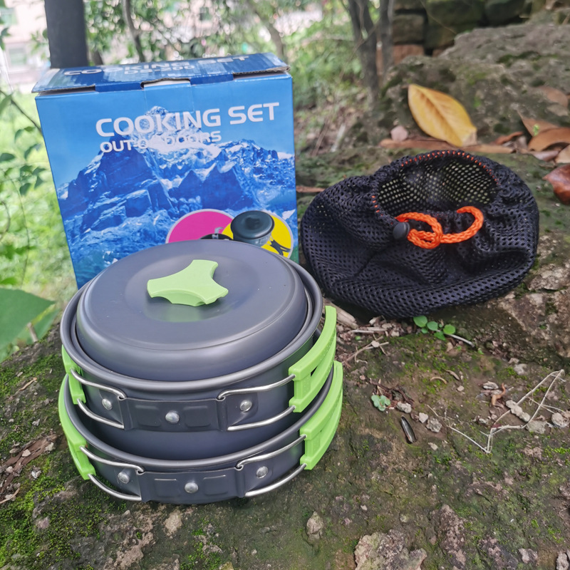 Picture of Amazon Explosions DS-200 Outdoor Portable Camping Set Pot for 1-2 People Picnic BBQ Pot Tableware