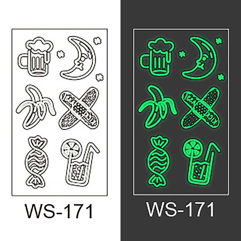 Picture of New Luminous Tattoo Sticker Nightclub Bar Music Festival Carnival Party Tattoo Sticker Note Glow Cool Face Sticker
