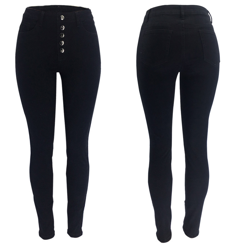 Picture of Autumn foreign trade new ebay independent station wish Amazon tight black high waist high elastic hip Denim trousers